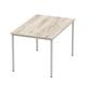 Impulse 1200mm Straight Table Grey Oak Top Silver Box Frame Leg