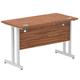 Impulse 1200/600 Rectangle Silver Cantilever Leg Desk Walnut