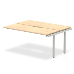 B2B Ext Kit Silver Frame Bench Desk 1600 Maple
