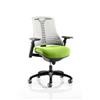 Flex Task Operator Chair Black Frame White Back Swizzle Colour Seat With Arms Ref KCUP0762