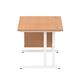 Impulse 1200 Rectangle White Cant Leg Desk OAK 1 x 2 Drawer Fixed Ped