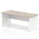 Impulse 1800 x 800mm Straight Desk Grey Oak Top White Panel End Leg