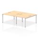 Impulse Bench B2B 4 Person 1200 Silver Frame Office Bench Desk Maple