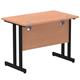Impulse 1000 x 600mm Straight Desk Beech Top Black Cantilever Leg