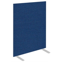 Impulse Plus Oblong 1200/600 Floor Free Standing Screen Powder Blue Fabric Light Grey Edges