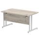 Impulse 1400 x 800mm Straight Desk Grey Oak Top Silver Cantilever Leg