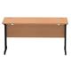 Impulse 1400 x 600mm Straight Desk Oak Top Black Cantilever Leg