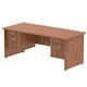 Impulse 1800 x 800mm Straight Desk Walnut Top Panel End Leg 2 x 2 Drawer Fixed Pedestal
