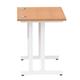 Impulse 800 x 600mm Straight Desk Oak Top White Cantilever Leg