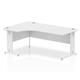 Impulse 1800mm Left Crescent Desk White Top White Cable Managed Leg