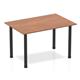 Impulse 1200mm Straight Table Walnut Top Black Post Leg