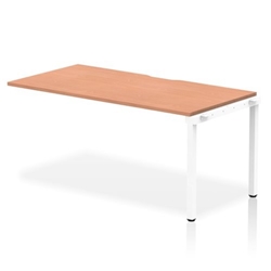 Single Ext Kit White Frame Bench Desk 1600 Beech