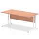 Impulse 1600/800 Rectangle White Cantilever Leg Desk Beech