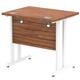 Impulse 800 x 600mm Straight Desk Walnut Top White Cantilever Leg