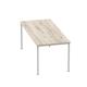 Impulse 1800mm Straight Table Grey Oak Top Silver Box Frame Leg