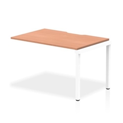 Single Ext Kit White Frame Bench Desk 1200 Beech