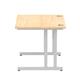 Impulse 1000 x 800mm Straight Desk Maple Top Silver Cantilever Leg