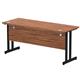 Impulse 1600 x 600mm Straight Desk Walnut Top Black Cantilever Leg