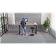 Air 1800 x 600mm Height Adjustable Desk Oak Top Cable Ports Black Leg