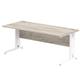 Impulse 1800 x 800mm Straight Desk Grey Oak Top White Cable Managed Leg