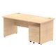 Impulse 1600 x 800mm Straight Desk Maple Top Panel End Leg with 2 Drawer Mobile Pedestal