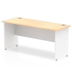 Impulse Panel End 1600/600 Rectangle Desk Maple Top White Panels Ref TT000125