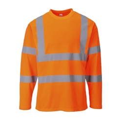 Portwest Hi Vis Cotton Comfort T-Shirt L/S XL Orange
