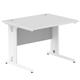 Impulse 1000/800 Rectangle White Cable Managed Leg Desk White