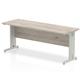 Impulse 1800 x 600mm Straight Desk Grey Oak Top Silver Cable Managed Leg