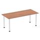 Impulse 1800mm Straight Table Walnut Top Chrome Post Leg