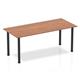 Impulse 1800mm Straight Table Walnut Top Black Post Leg