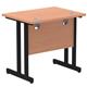 Impulse 800 x 600mm Straight Desk Beech Top Black Cantilever Leg