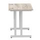 Impulse 800 x 600mm Straight Desk Grey Oak Top Silver Cantilever Leg