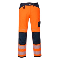 Portwest PW3 Hi Vis Work Trousers 44 Orange/Navy