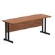 Impulse 1800 x 600mm Straight Desk Walnut Top Black Cantilever Leg