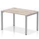 Impulse Bench Single Row 1200 Silver Frame Office Bench Desk Grey Oak