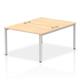 Impulse Bench B2B 2 Person 1200 Silver Frame Office Bench Desk Maple