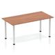 Impulse Straight Table 1400 Walnut Post Leg Silver