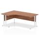Impulse 1800mm Left Crescent Desk Walnut Top White Cantilever Leg