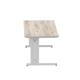 Impulse 1800 x 800mm Straight Desk Grey Oak Top Silver Cable Managed Leg