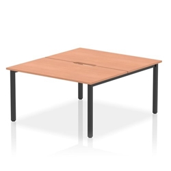 Evolve Plus 1400mm B2B 2 Person Office Bench Desk Beech Top Black Frame