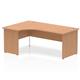 Impulse Panel End 1800 Left Hand Crescent Desk Oak