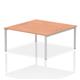 Impulse Bench B2B 2 Person 1600 Silver Frame Office Bench Desk Beech