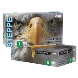 Steppe Classic Blue Nitrile Gloves Box 100 Small (Case of 10)