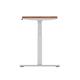 Air 1600 x 600mm Height Adjustable Desk Walnut Top Cable Ports Silver Leg