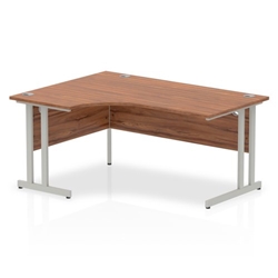 Impulse Cantilever 1600 Left Hand Crescent Desk Walnut