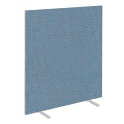 Impulse Plus Oblong 1650/1400 Floor Free Standing Screen Sky Blue Fabric Light Grey Edges