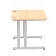 Impulse 1000 x 800mm Straight Desk Maple Top Silver Cantilever Leg