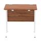Impulse 800 x 600mm Straight Desk Walnut Top White Cantilever Leg