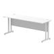 Impulse 1800/600 Rectangle Silver Cantilever Leg Desk White
